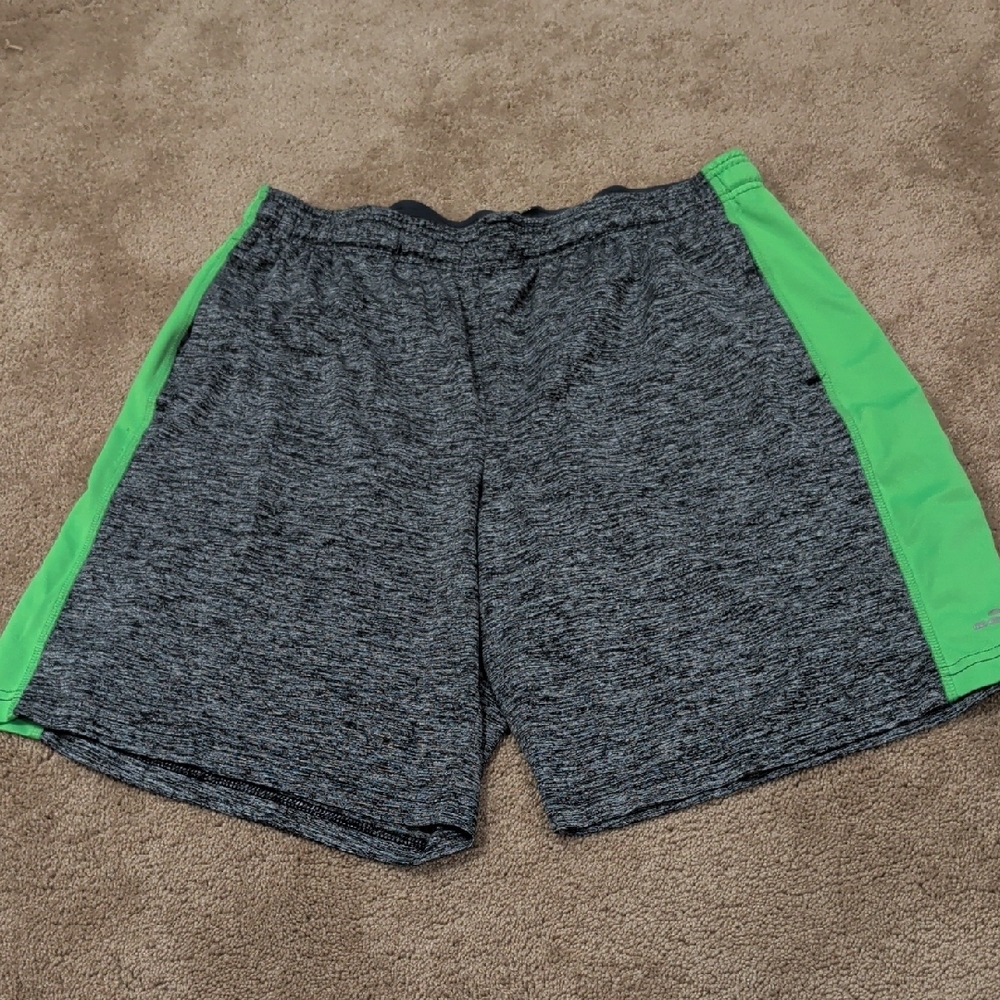 Men's Gray and Green Athletic Shorts